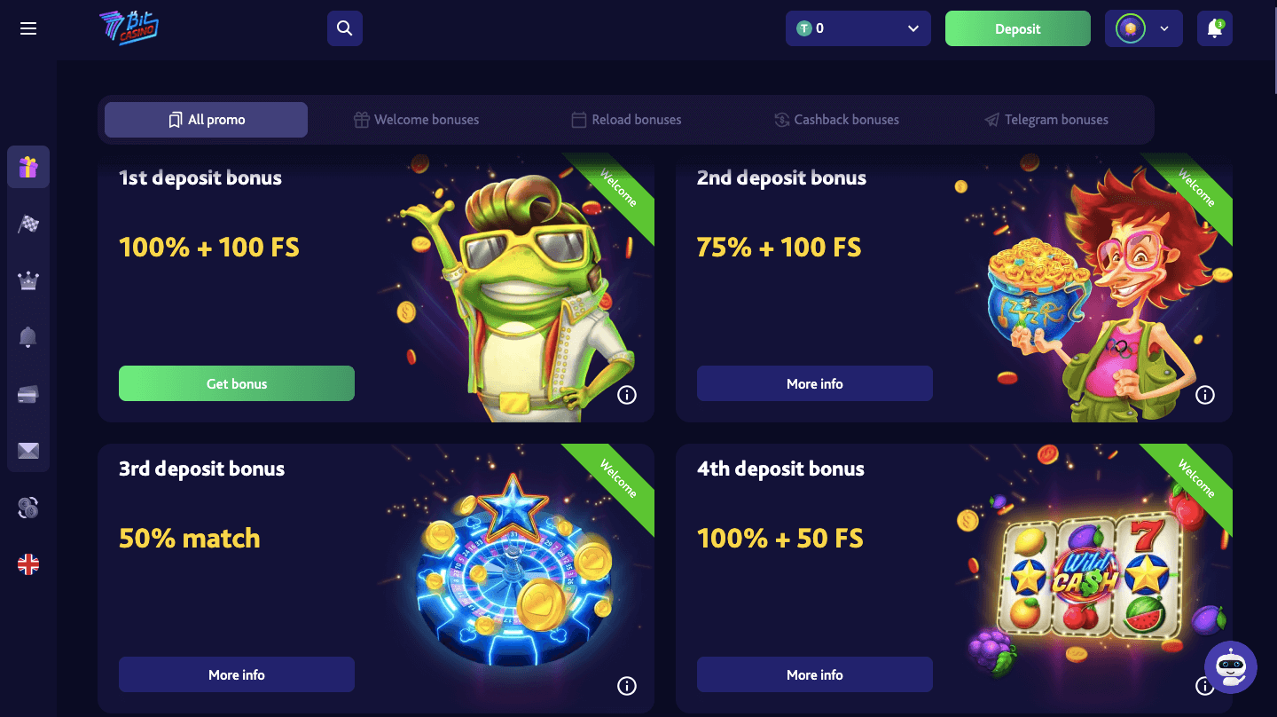 7Bit Casino promotions page