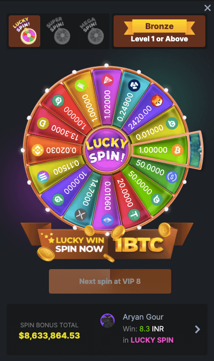 BC.Game Free Spin Wheel