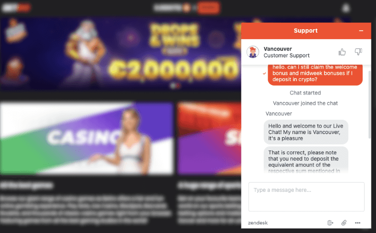betiro live chat